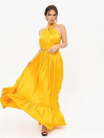 Платье макси ISSA Plus модель 13925_mustard — фото - INTERTOP