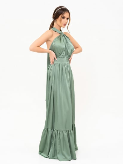 Платье макси ISSA Plus модель 13925_olive — фото 3 - INTERTOP