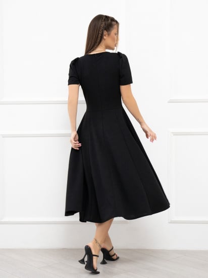 Платье миди ISSA Plus модель 13933_black — фото 3 - INTERTOP