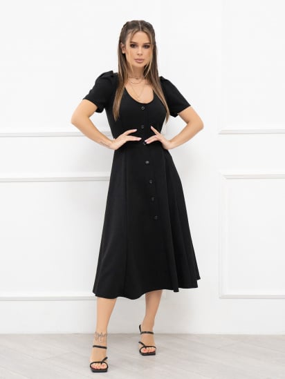 Сукня міді ISSA Plus модель 13933_black — фото - INTERTOP