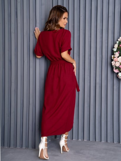 Сукня міді ISSA Plus модель 13936_burgundy — фото 3 - INTERTOP