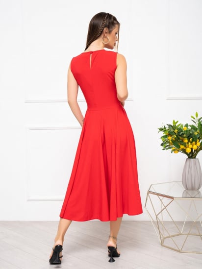 Платье миди ISSA Plus модель 13944_red — фото 3 - INTERTOP