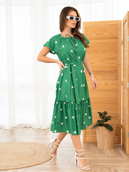 Сукня міді ISSA Plus модель 13954_green — фото - INTERTOP