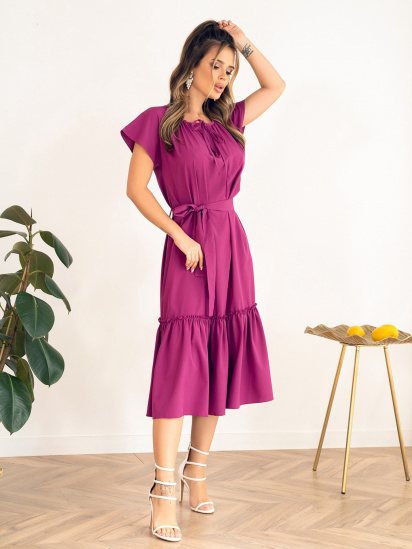 Платье миди ISSA Plus модель 13955_purple — фото - INTERTOP
