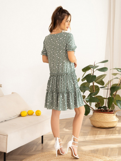 Платье мини ISSA Plus модель 13965_khaki — фото 3 - INTERTOP