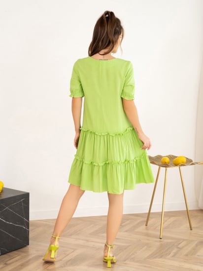 Сукня міні ISSA Plus модель 13967_lightgreen — фото 3 - INTERTOP