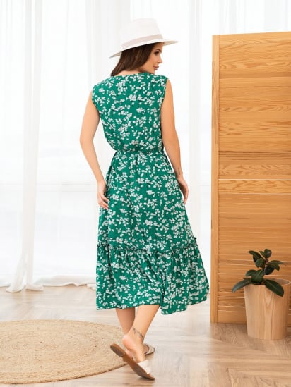 Платье миди ISSA Plus модель 13989_green — фото 3 - INTERTOP