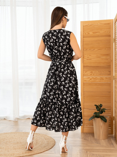 Платье миди ISSA Plus модель 13990_black — фото 3 - INTERTOP