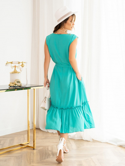 Сукня міді ISSA Plus модель 13991_turquoise — фото 3 - INTERTOP