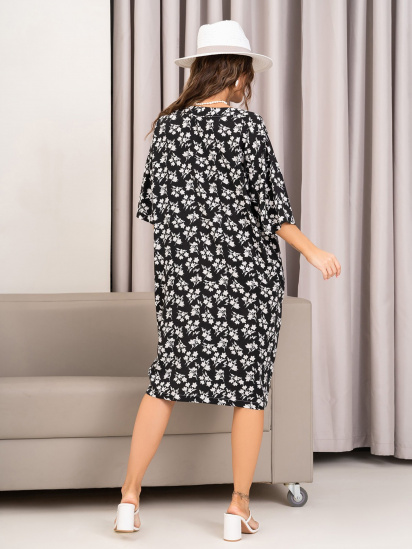 Платье миди ISSA Plus модель 14001_black — фото 3 - INTERTOP