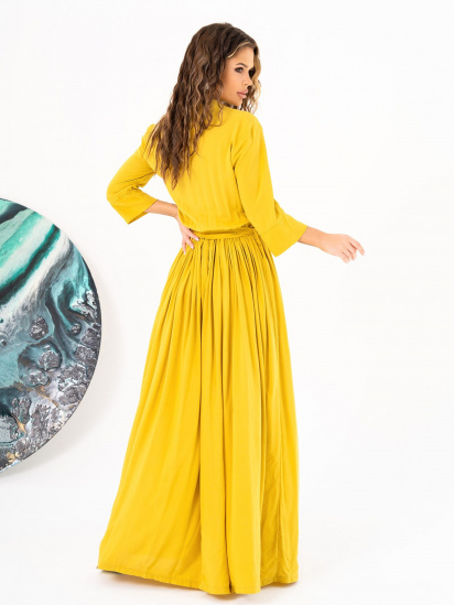 Сукня максі ISSA Plus модель 14013_mustard — фото 3 - INTERTOP