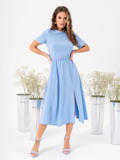 Платье миди ISSA Plus модель 14031_blue — фото - INTERTOP