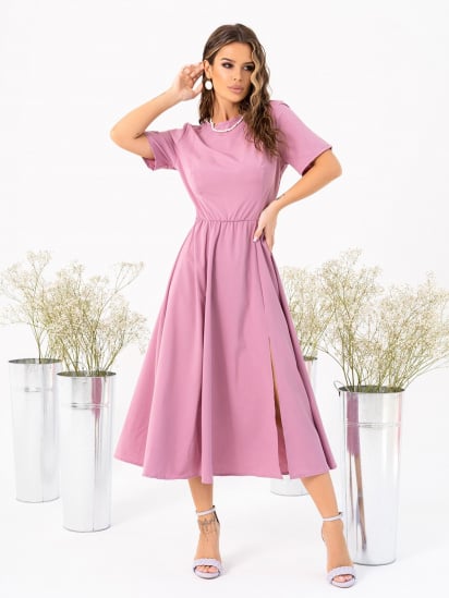 Сукня міді ISSA Plus модель 14031_pink — фото - INTERTOP