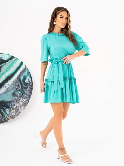Платье мини ISSA Plus модель 14044_green — фото - INTERTOP