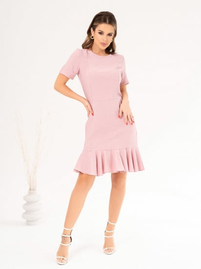 Платье мини ISSA Plus модель 14052_pink — фото - INTERTOP