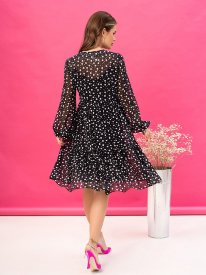 Платье миди ISSA Plus модель 14053_black — фото 3 - INTERTOP