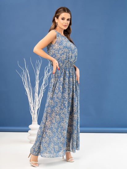 Платье макси ISSA Plus модель 14057_blue — фото - INTERTOP