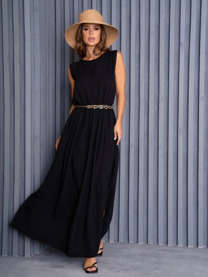 Платье макси ISSA Plus модель 14063_black — фото - INTERTOP
