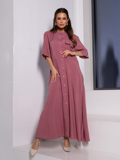 Платье макси ISSA Plus модель 14072_темно_розовый — фото - INTERTOP