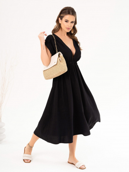 Платье миди ISSA Plus модель 14078_black — фото - INTERTOP