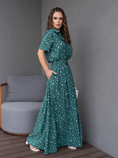 Платье макси ISSA Plus модель 14086_green — фото - INTERTOP