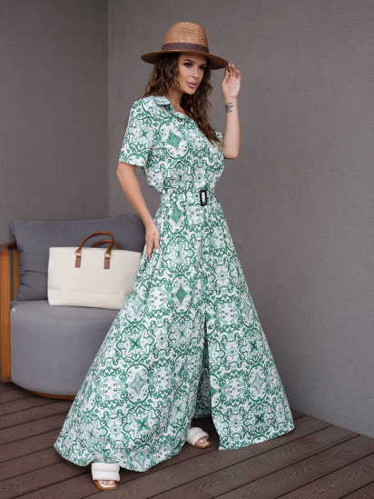 Платье макси ISSA Plus модель 14087_green — фото - INTERTOP