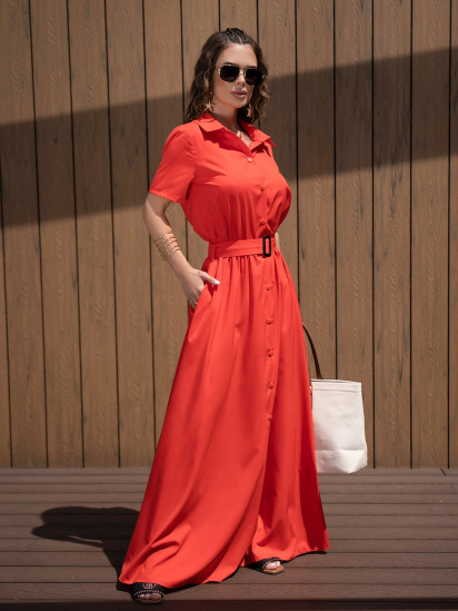 Платье макси ISSA Plus модель 14089_red — фото - INTERTOP
