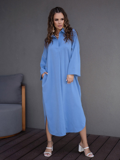Платье миди ISSA Plus модель 14099_blue — фото - INTERTOP