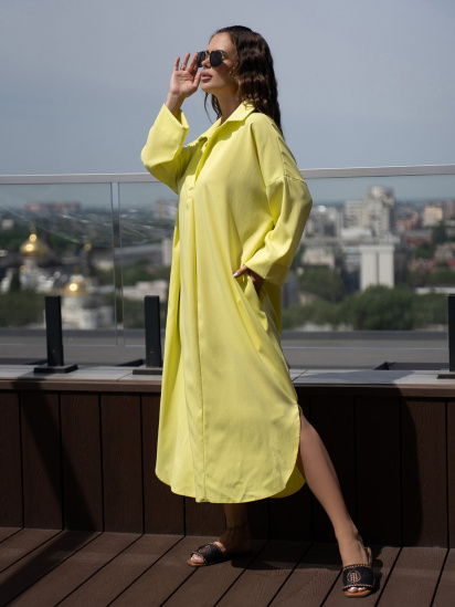 Сукня міді ISSA Plus модель 14099_yellow — фото - INTERTOP