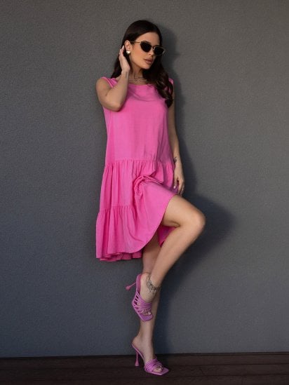 Сукня міні ISSA Plus модель 14104_розовый — фото - INTERTOP