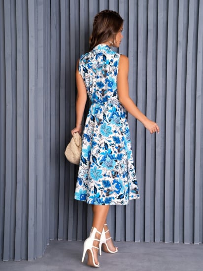 Сукня міді ISSA Plus модель 14144_blue — фото 3 - INTERTOP