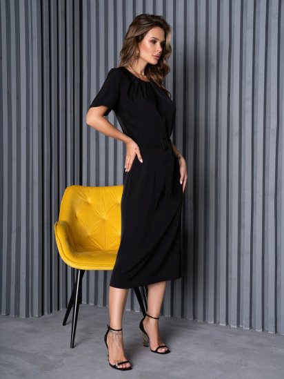 Сукня міді ISSA Plus модель 14154_black — фото - INTERTOP