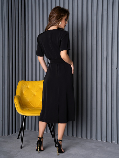 Платье миди ISSA Plus модель 14154_black — фото 3 - INTERTOP