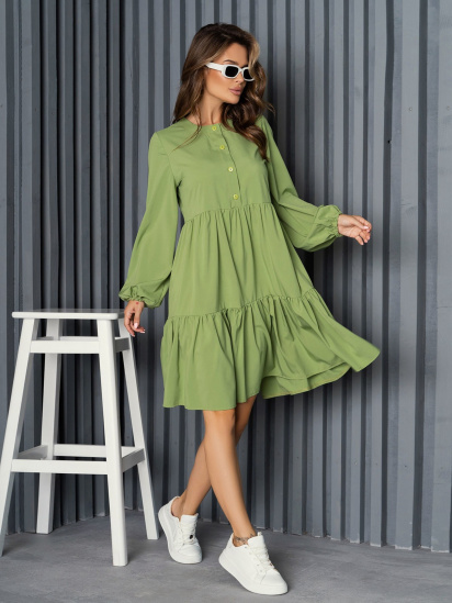 Сукня міні ISSA Plus модель 14155_olive — фото - INTERTOP
