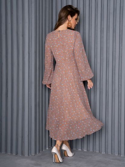 Платье миди ISSA Plus модель 14159_brown — фото 3 - INTERTOP
