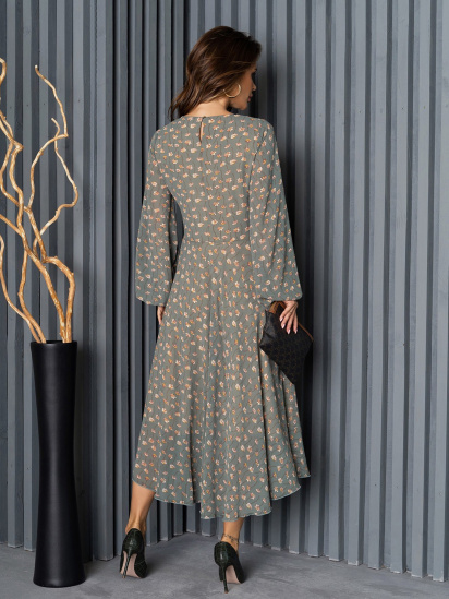 Платье миди ISSA Plus модель 14159_olive — фото 3 - INTERTOP