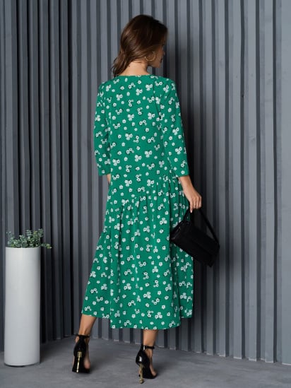 Сукня міді ISSA Plus модель 14165_green — фото 3 - INTERTOP