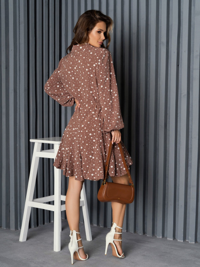 Платье мини ISSA Plus модель 14170_brown — фото 3 - INTERTOP