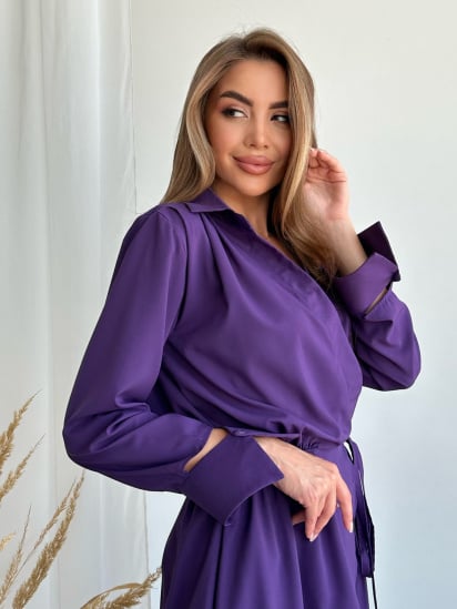 Сукня міді ISSA Plus модель 14180_purple — фото - INTERTOP