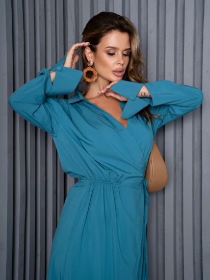Платье миди ISSA Plus модель 14180_turquoise — фото 4 - INTERTOP