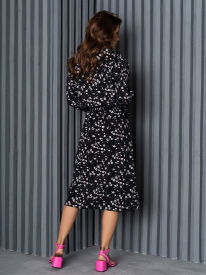 Платье миди ISSA Plus модель 14181_black — фото 3 - INTERTOP