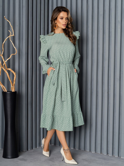 Платье миди ISSA Plus модель 14190_olive — фото - INTERTOP