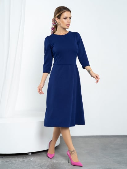 Сукня міді ISSA Plus модель 14196_blue — фото - INTERTOP