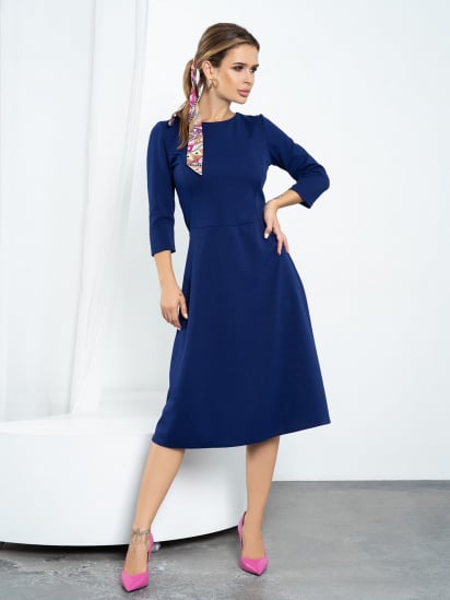 Сукня міді ISSA Plus модель 14196_blue — фото - INTERTOP