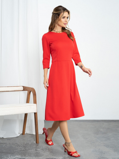 Платье миди ISSA Plus модель 14196_red — фото - INTERTOP