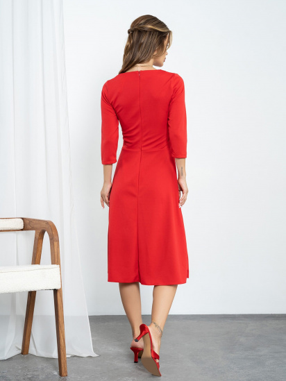 Платье миди ISSA Plus модель 14196_red — фото 3 - INTERTOP