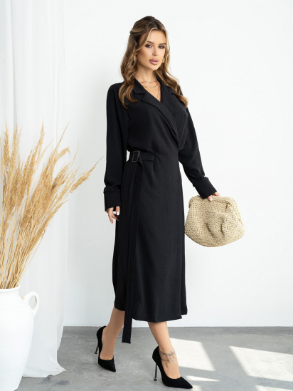 Платье миди ISSA Plus модель 14210_black — фото - INTERTOP