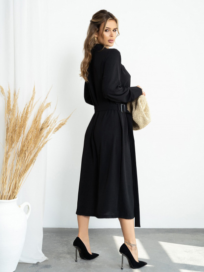 Платье миди ISSA Plus модель 14210_black — фото 3 - INTERTOP