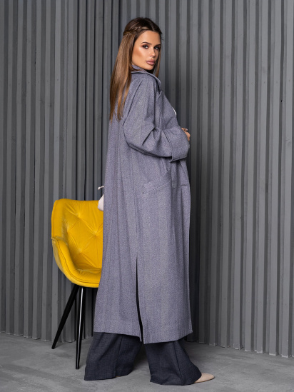 Пальто ISSA Plus модель 14247_серый — фото 3 - INTERTOP