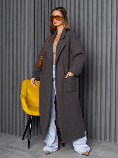 Пальто ISSA Plus модель 14248_серый — фото - INTERTOP